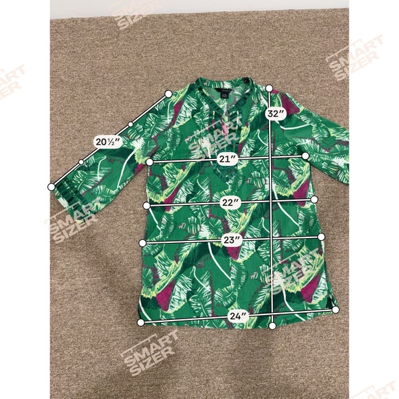 Calvin Klein Tropical Cotton blend Green Blouse Tunic / woman’s XL - Picture 5 of 5